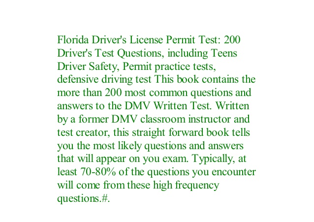 Written test for drivers license in florida keys